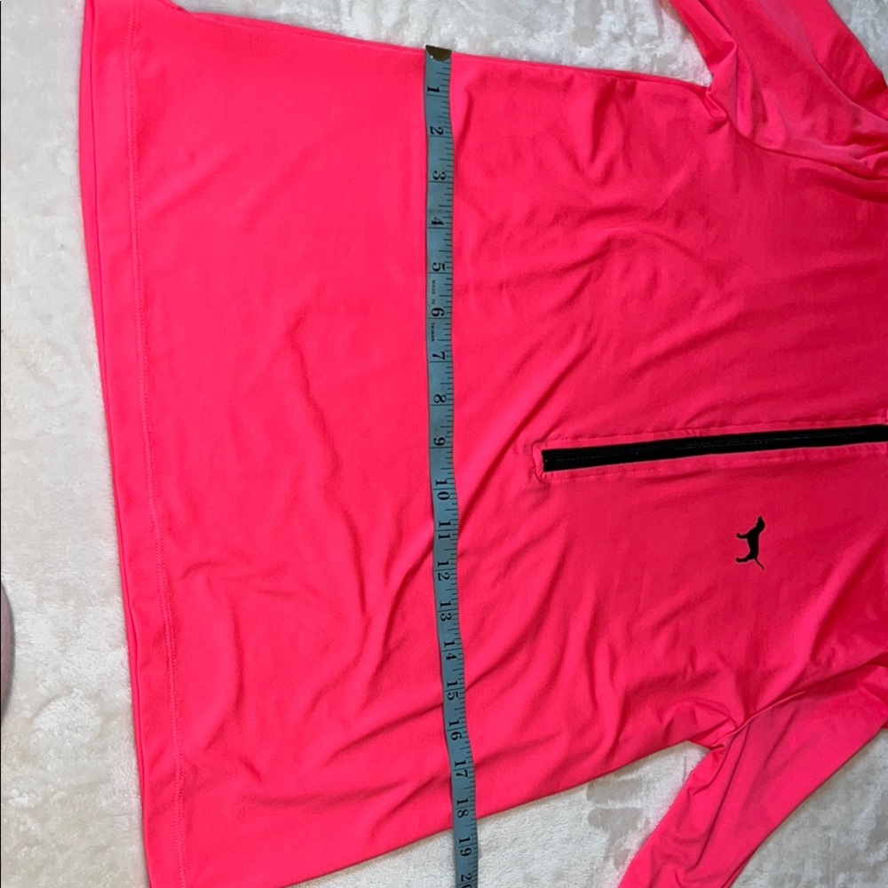 Victoria's Secret Women’s PINK Ultimate Neon Pink 1/2 Zip Pullover Activewear L - Picture 14 of 15